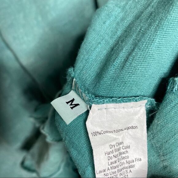 143 Story by Line Up Womens Mint Green Asymmetrical Ruffle Long Sleeve Top - Picture 4 of 6